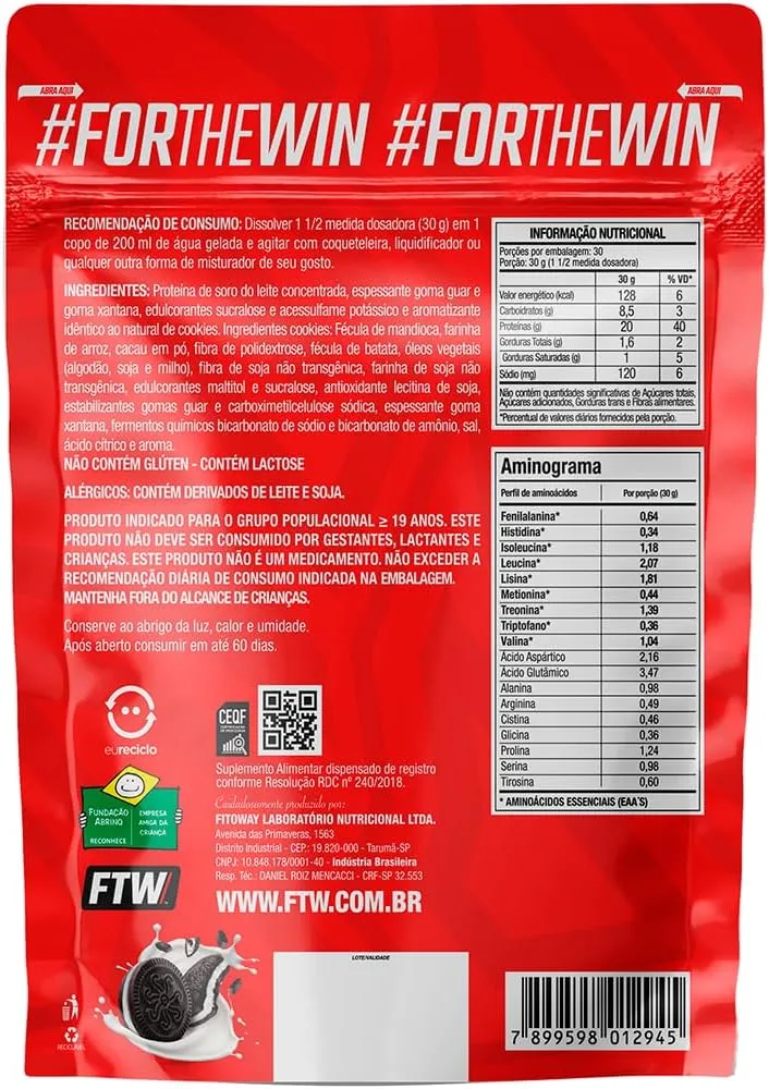 whey protein ftw tabela nutricional