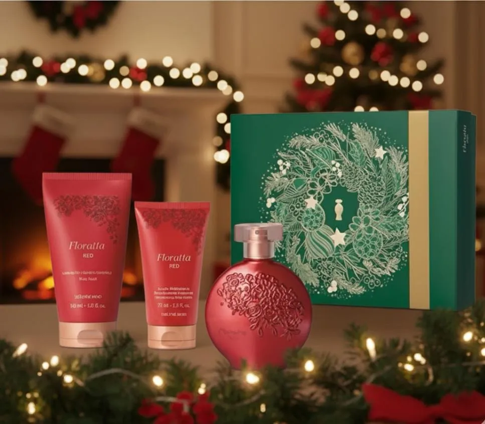 Kit Presente Natal Floratta Red 3 itens