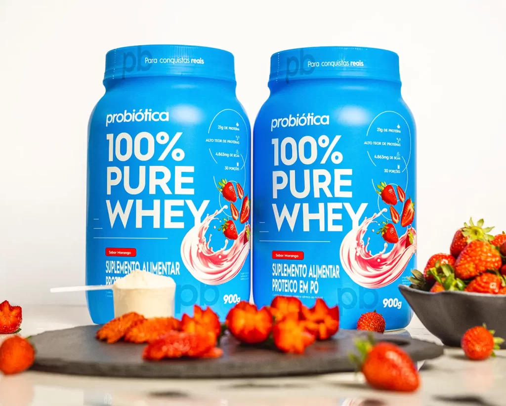 100% Pure Whey Probiótica morango