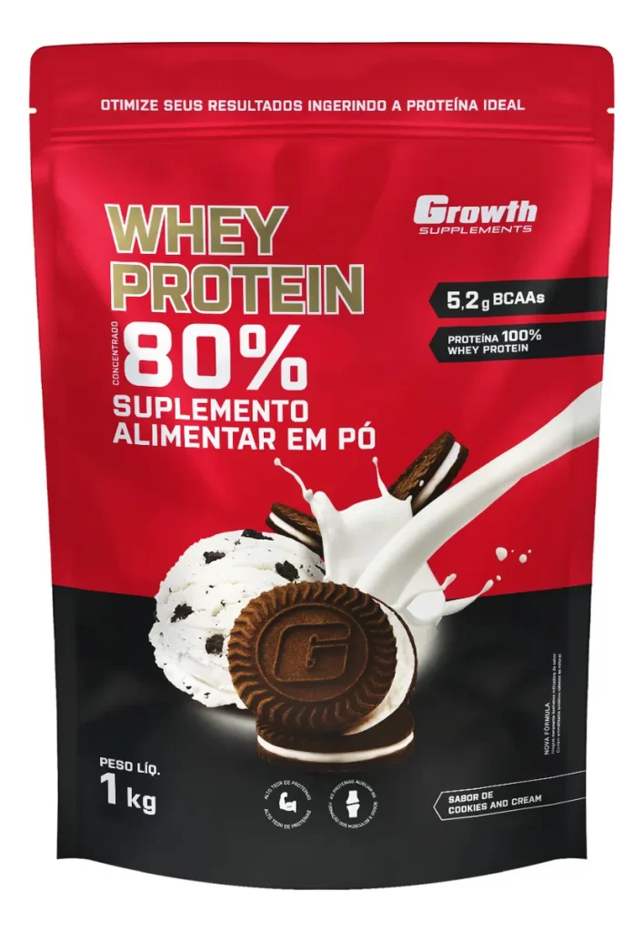 Whey Protein Concentrado 1kg Growth Supplements - Cookies and Cream