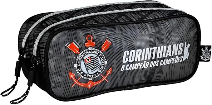 Estojo Duplo Escolar Corinthians