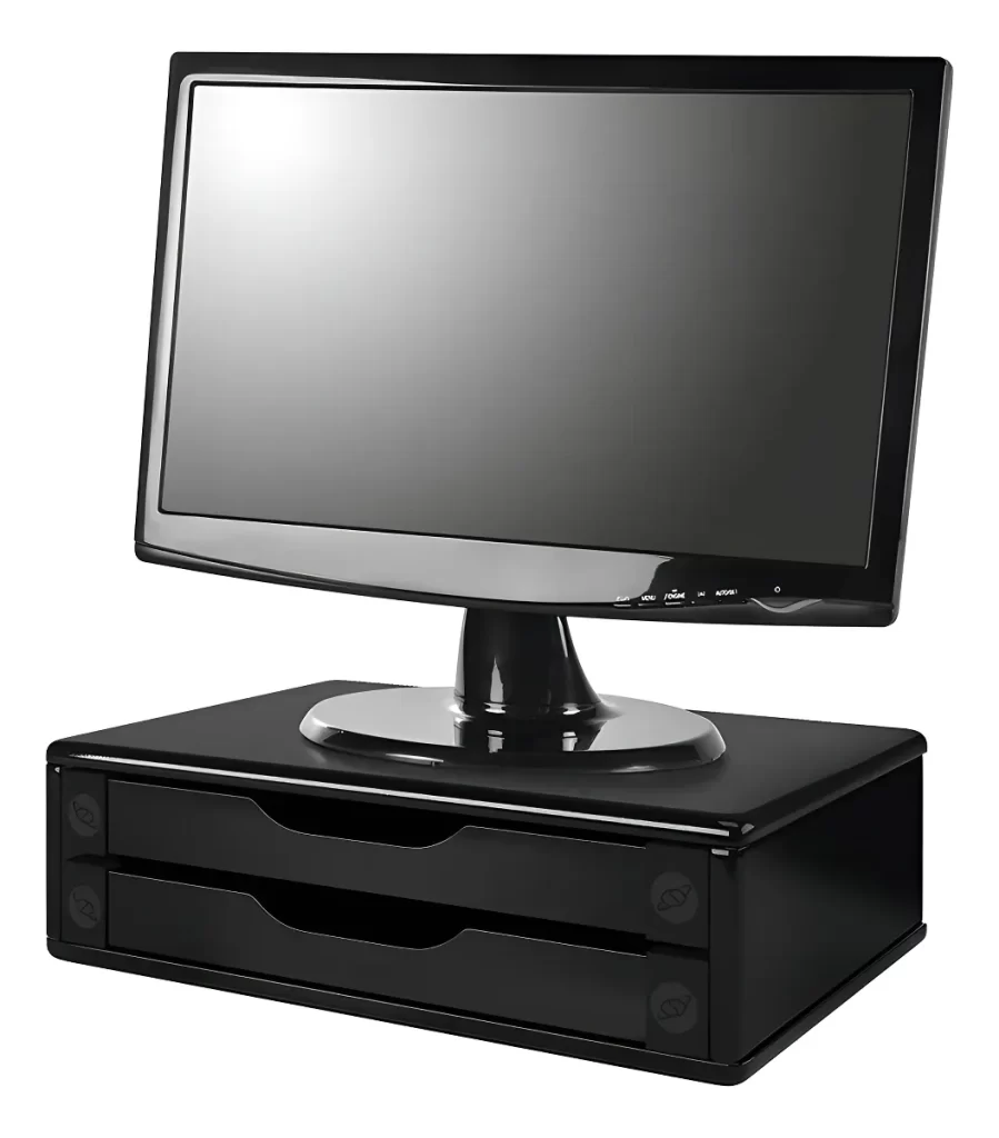 Suporte Com Gaveta Souza Preto 2 Gavetas