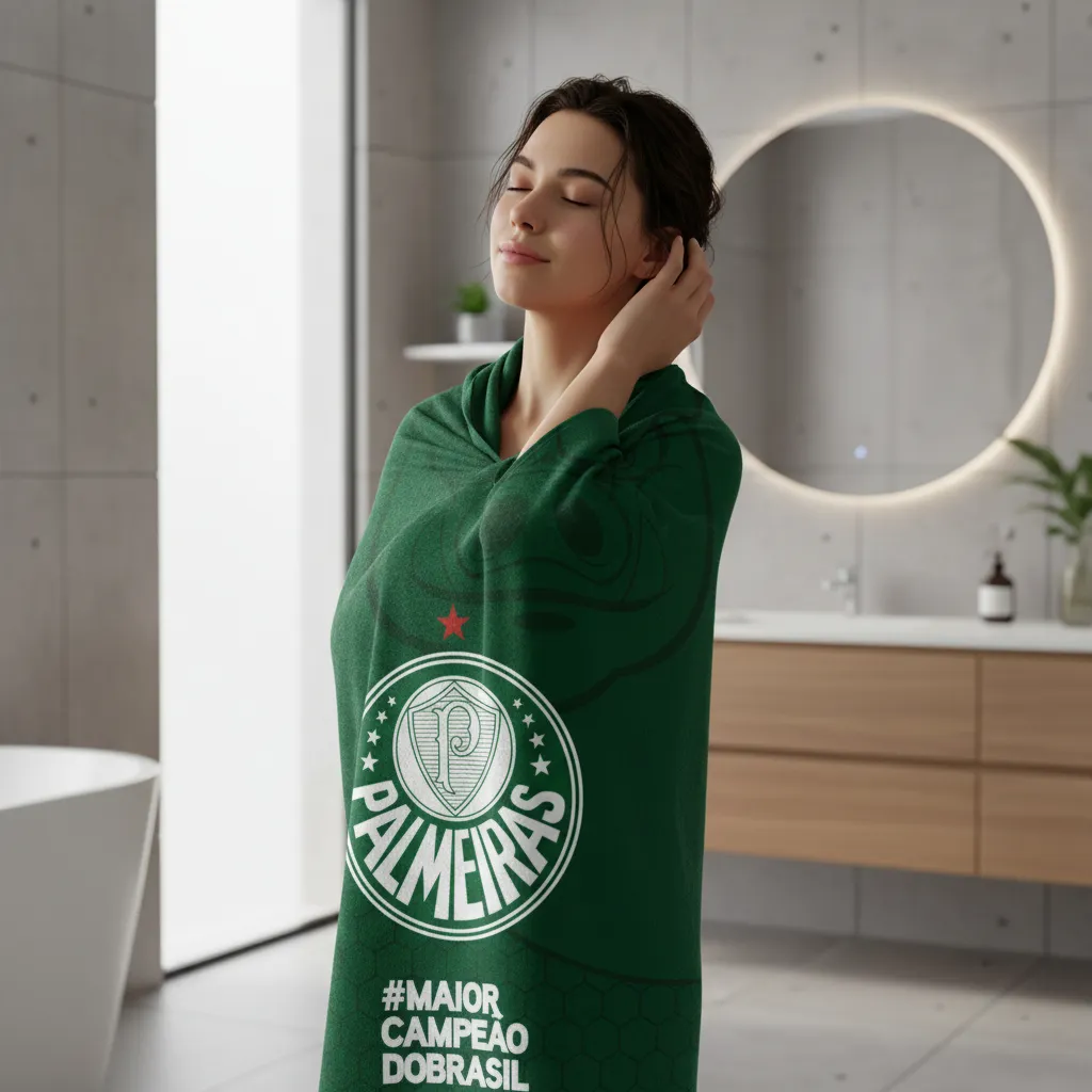 Toalha De Banho Palmeiras Aveludada